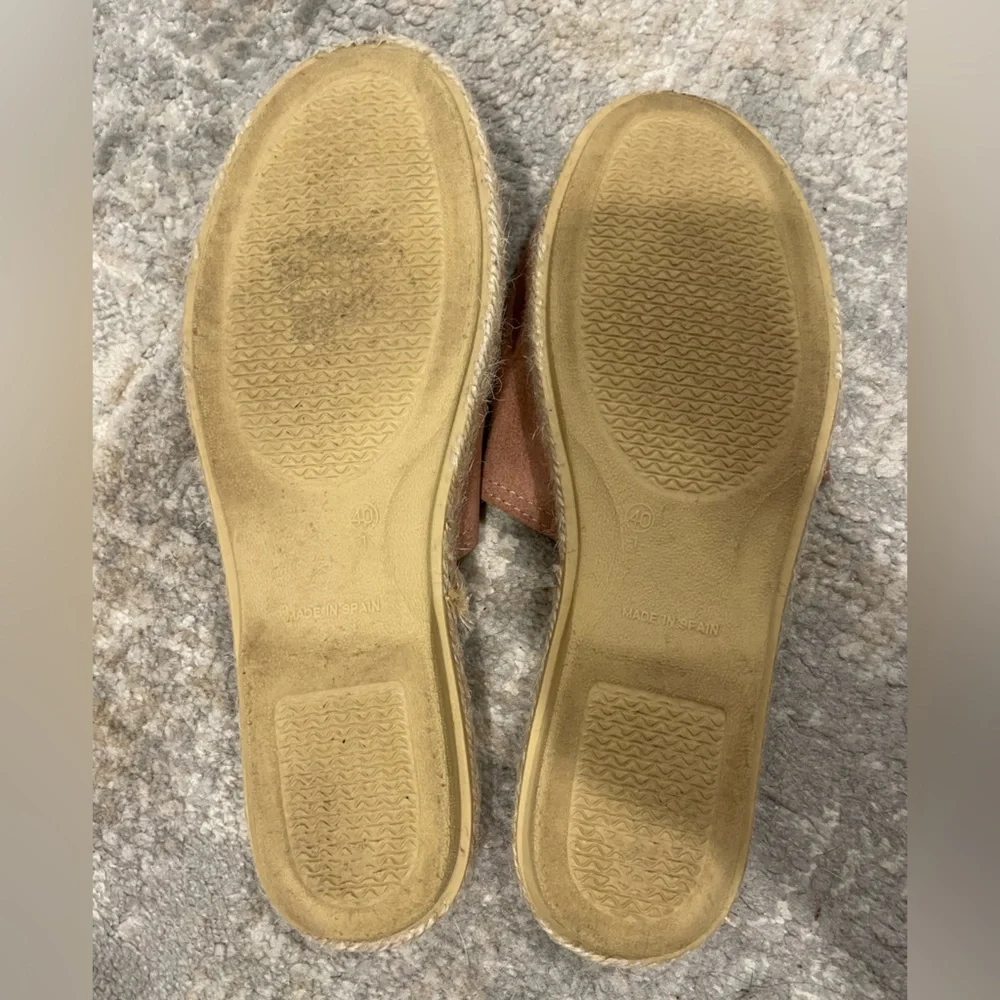 Verbenas Leather Slide Sandals Pink Comfortable Slip On Sz 40/US 9 Made in Spain - Picture 9 of 12